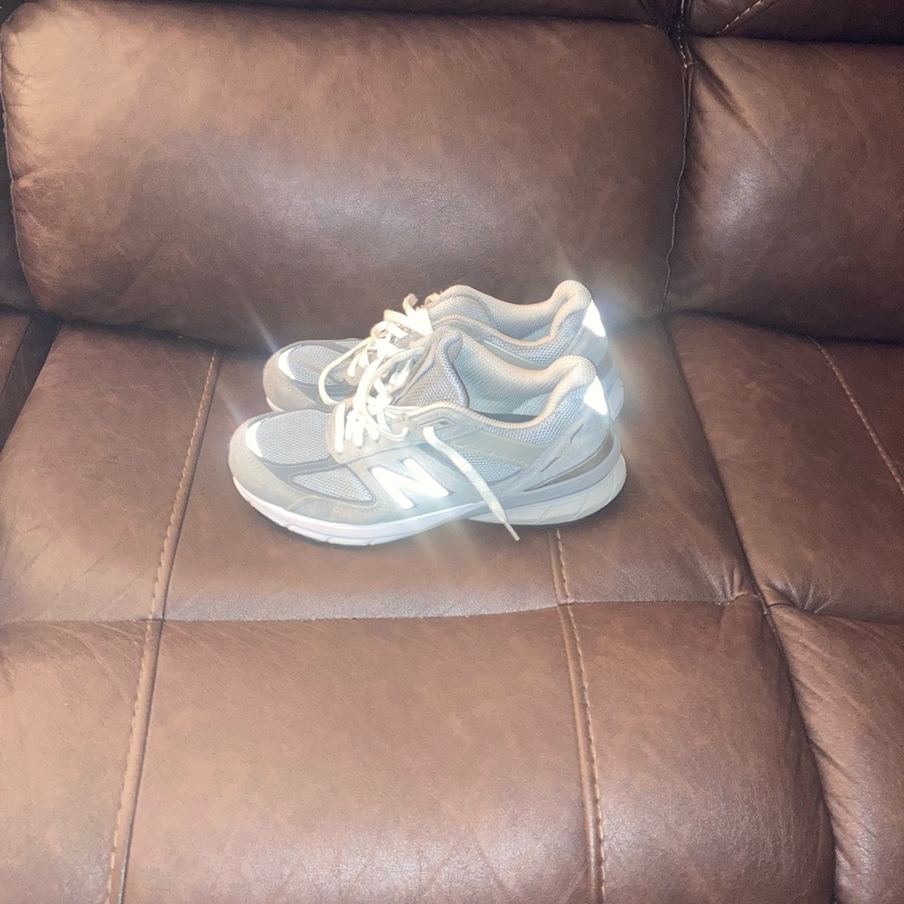 New Balance Light Gray and White Running Shoes